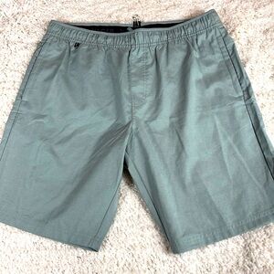 VOYAGER Men's Shorts, Elastic and Drawstring Waist, Pale Green, Size Large